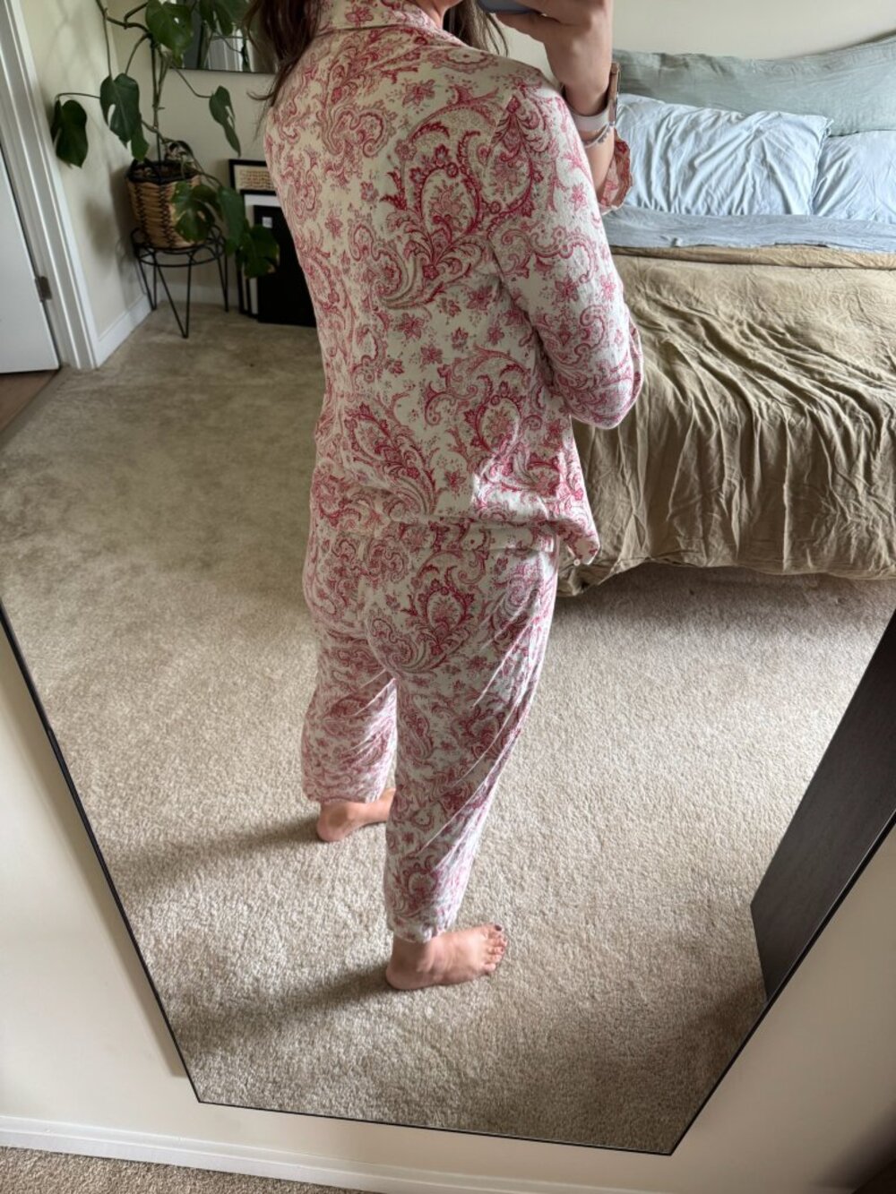 Lauren Ralph Lauren Pink Paisley Cotton Pajama Set Size Medium - Picture 6 of 6